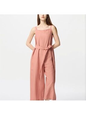 Uniqlo peach belted jumpsuit